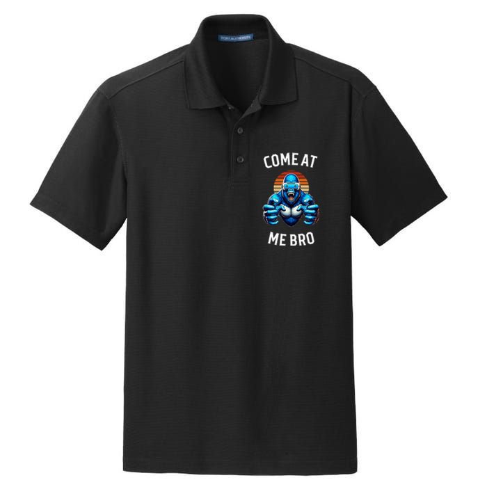 Come At Me Bro Vr Gamer Blue Gorilla Monke Tag Dry Zone Grid Polo