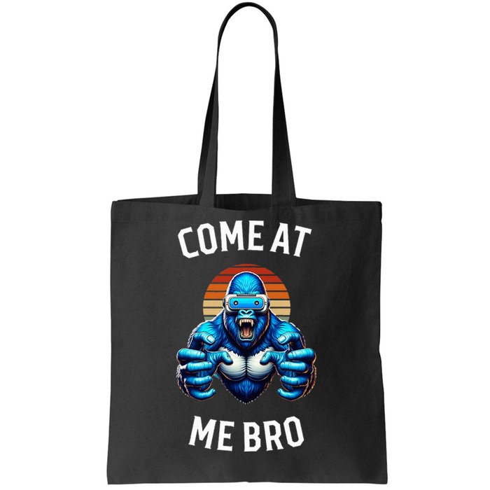 Come At Me Bro Vr Gamer Blue Gorilla Monke Tag Tote Bag