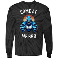 Come At Me Bro Vr Gamer Blue Gorilla Monke Tag Tie-Dye Long Sleeve Shirt