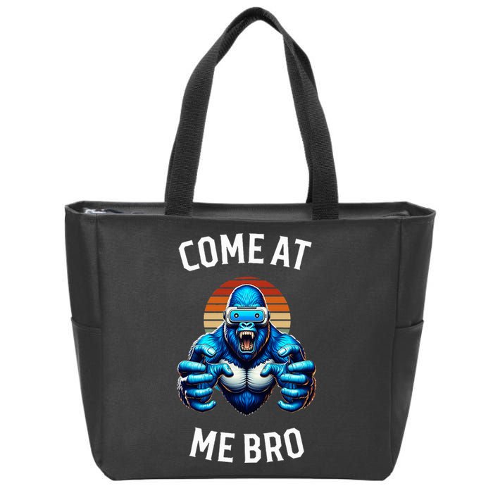 Come At Me Bro Vr Gamer Blue Gorilla Monke Tag Zip Tote Bag