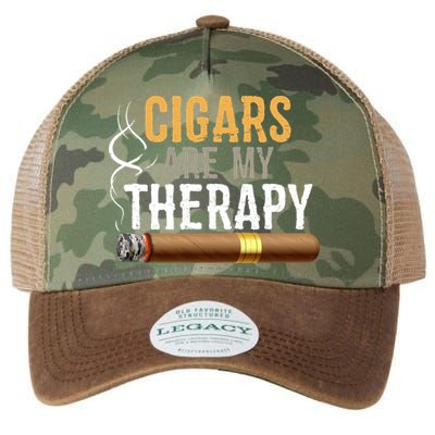 Cigars Are My Therapy Funny Humor Smoking Lover Legacy Tie Dye Trucker Hat