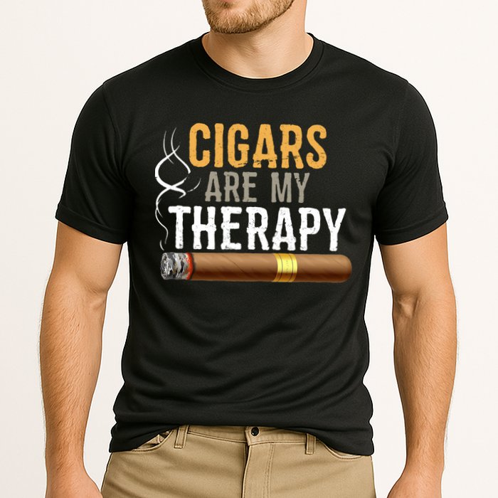 Cigars Are My Therapy Funny Humor Smoking Lover Cooling Performance Crew T-Shirt