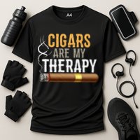 Cigars Are My Therapy Funny Humor Smoking Lover Cooling Performance Crew T-Shirt