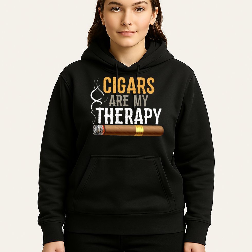 Cigars Are My Therapy Funny Humor Smoking Lover Hoodie