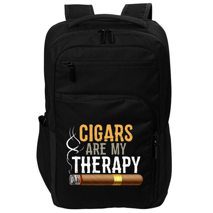 Cigars Are My Therapy Funny Humor Smoking Lover Impact Tech Backpack