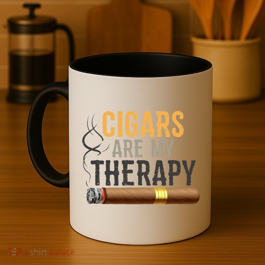 Cigars Are My Therapy Funny Humor Smoking Lover Mug