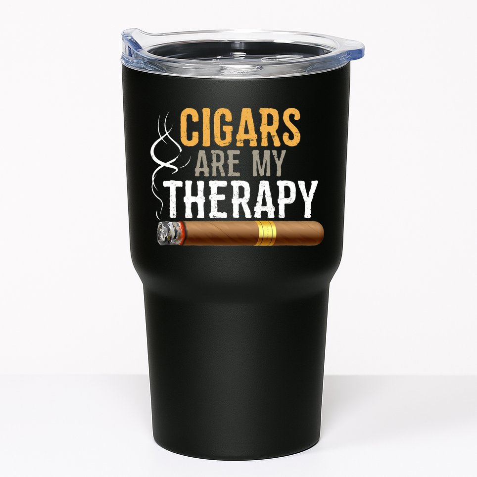 Cigars Are My Therapy Funny Humor Smoking Lover Tumbler