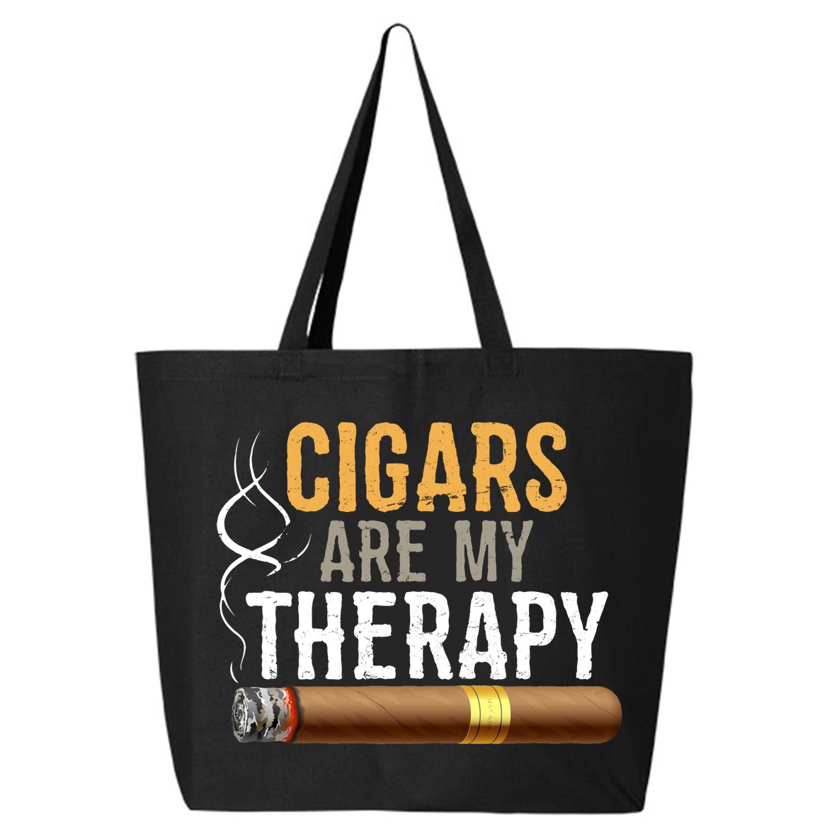 Cigars Are My Therapy Funny Humor Smoking Lover 25L Jumbo Tote