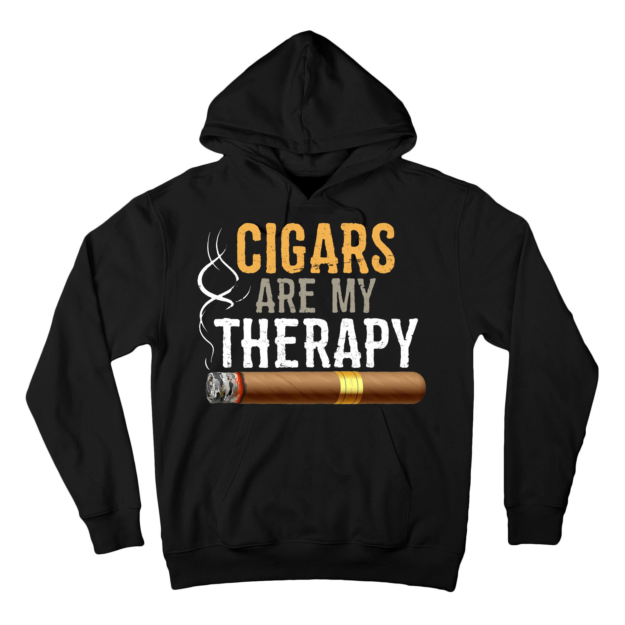 Cigars Are My Therapy Funny Humor Smoking Lover Tall Hoodie