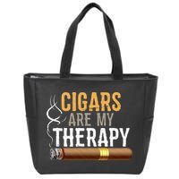 Cigars Are My Therapy Funny Humor Smoking Lover Zip Tote Bag