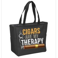 Cigars Are My Therapy Funny Humor Smoking Lover Zip Tote Bag