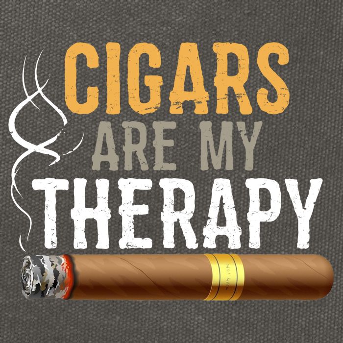 Cigars Are My Therapy Funny Humor Smoking Lover Cotton Canvas Backpack