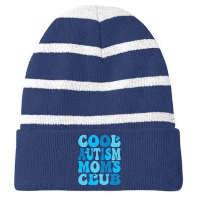 Cool Autism Moms Club Autism Awareness Mama Mom Mothers Day Striped Beanie with Solid Band