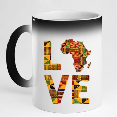 Cool Africa Map For Women Traditional Africa Kente Cloth 11oz Black Color Changing Mug