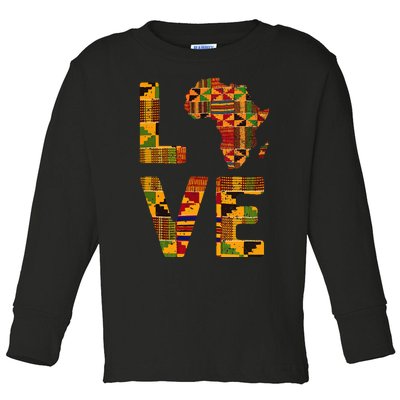 Cool Africa Map For Women Traditional Africa Kente Cloth Toddler Long Sleeve Shirt