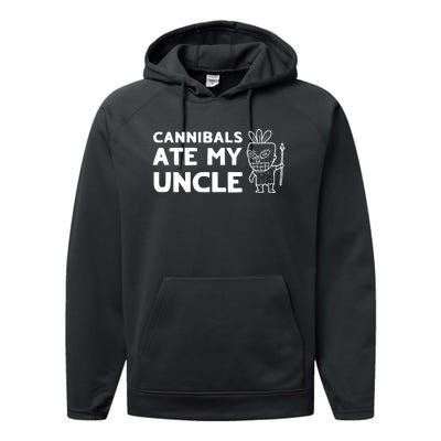 Cannibals Ate My Uncle Joe Biden Trump Saying Funny Performance Fleece Hoodie