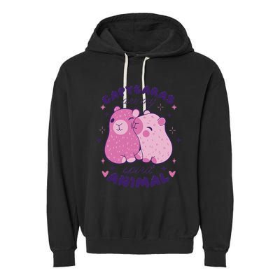 Capybaras Are My Spirit Animal Rodent Lover Garment-Dyed Fleece Hoodie