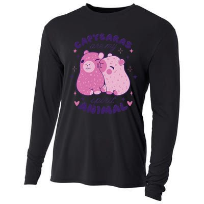 Capybaras Are My Spirit Animal Rodent Lover Cooling Performance Long Sleeve Crew