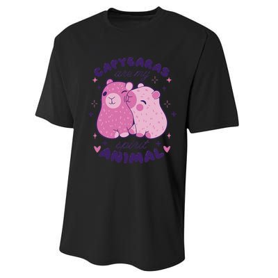 Capybaras Are My Spirit Animal Rodent Lover Performance Sprint T-Shirt