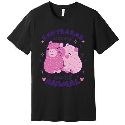 Capybaras Are My Spirit Animal Rodent Lover Premium T-Shirt