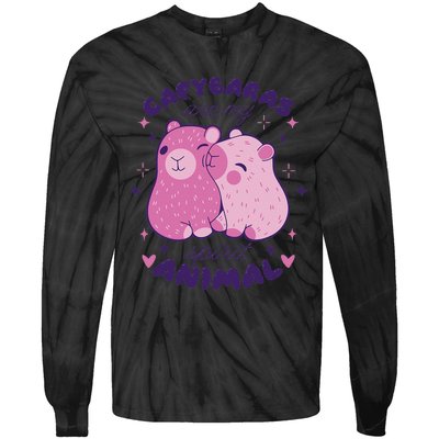 Capybaras Are My Spirit Animal Rodent Lover Tie-Dye Long Sleeve Shirt