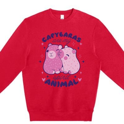 Capybaras Are My Spirit Animal Rodent Lover Premium Crewneck Sweatshirt