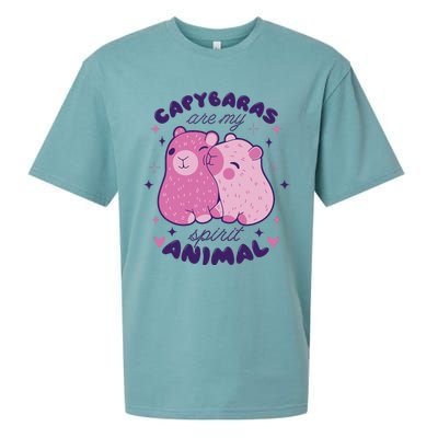 Capybaras Are My Spirit Animal Rodent Lover Sueded Cloud Jersey T-Shirt