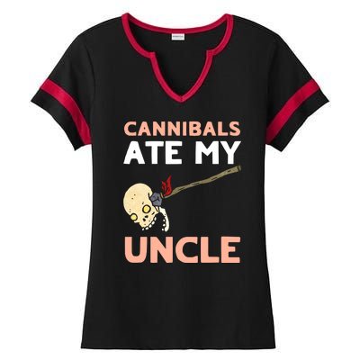 Cannibals Ate My Uncle Joe Biden Trump Saying Funny Ladies Halftime Notch Neck Tee