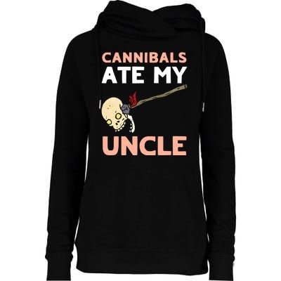 Cannibals Ate My Uncle Joe Biden Trump Saying Funny Womens Funnel Neck Pullover Hood