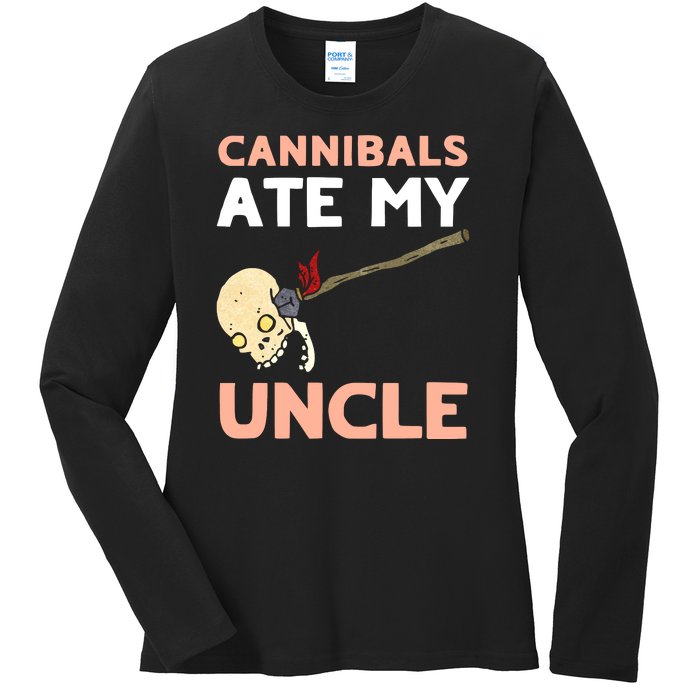 Cannibals Ate My Uncle Joe Biden Trump Saying Funny Ladies Long Sleeve Shirt