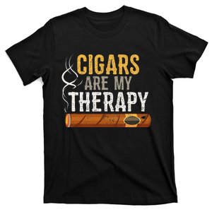 Cigars Are My Therapy Funny Humor Smoking Lover T-Shirt