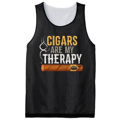 Cigars Are My Therapy Funny Humor Smoking Lover Mesh Reversible Basketball Jersey Tank