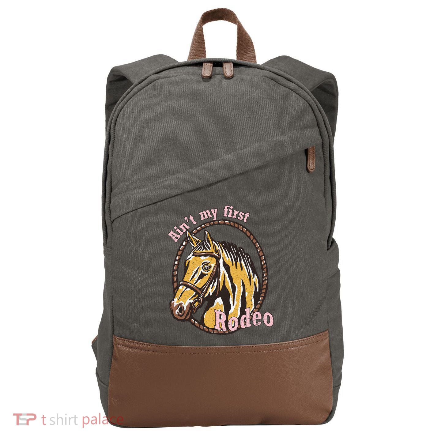 Cowboy Ain't My First Rodeo Cotton Canvas Backpack