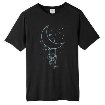 Cute Astronaut Moon Swing Graphic Tees Gift Tall Fusion ChromaSoft Performance T-Shirt