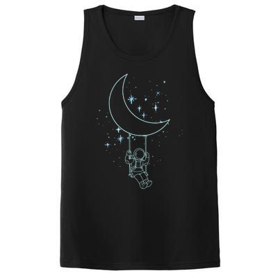 Cute Astronaut Moon Swing Graphic Tees Gift PosiCharge Competitor Tank