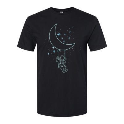 Cute Astronaut Moon Swing Graphic Tees Gift Softstyle CVC T-Shirt