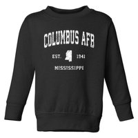 Columbus Afb Mississippi Ms Vintage Athletic Black Sports De Toddler Sweatshirt