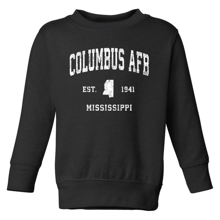 Columbus Afb Mississippi Ms Vintage Athletic Black Sports De Toddler Sweatshirt