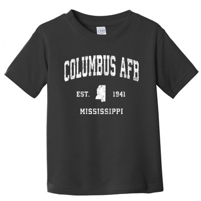 Columbus Afb Mississippi Ms Vintage Athletic Black Sports De Toddler T-Shirt