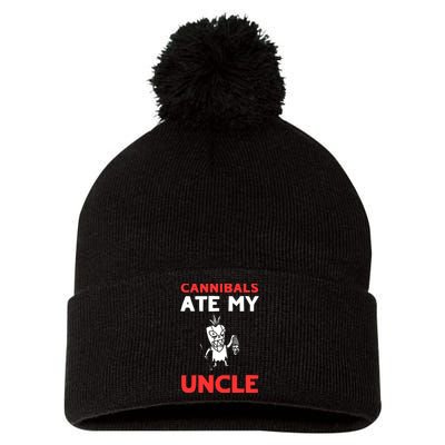 Cannibals Ate My Uncle Joe Biden Trump Saying Funny Pom Pom 12in Knit Beanie