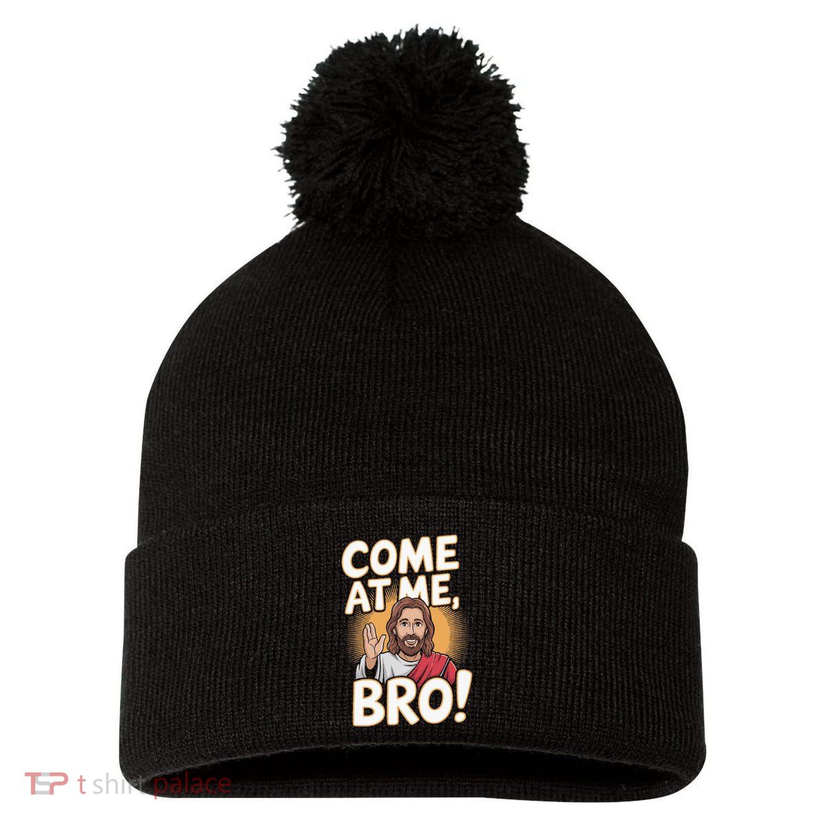 Come At Me Bro Vintage Jesus Design For Fans Pom Pom 12in Knit Beanie