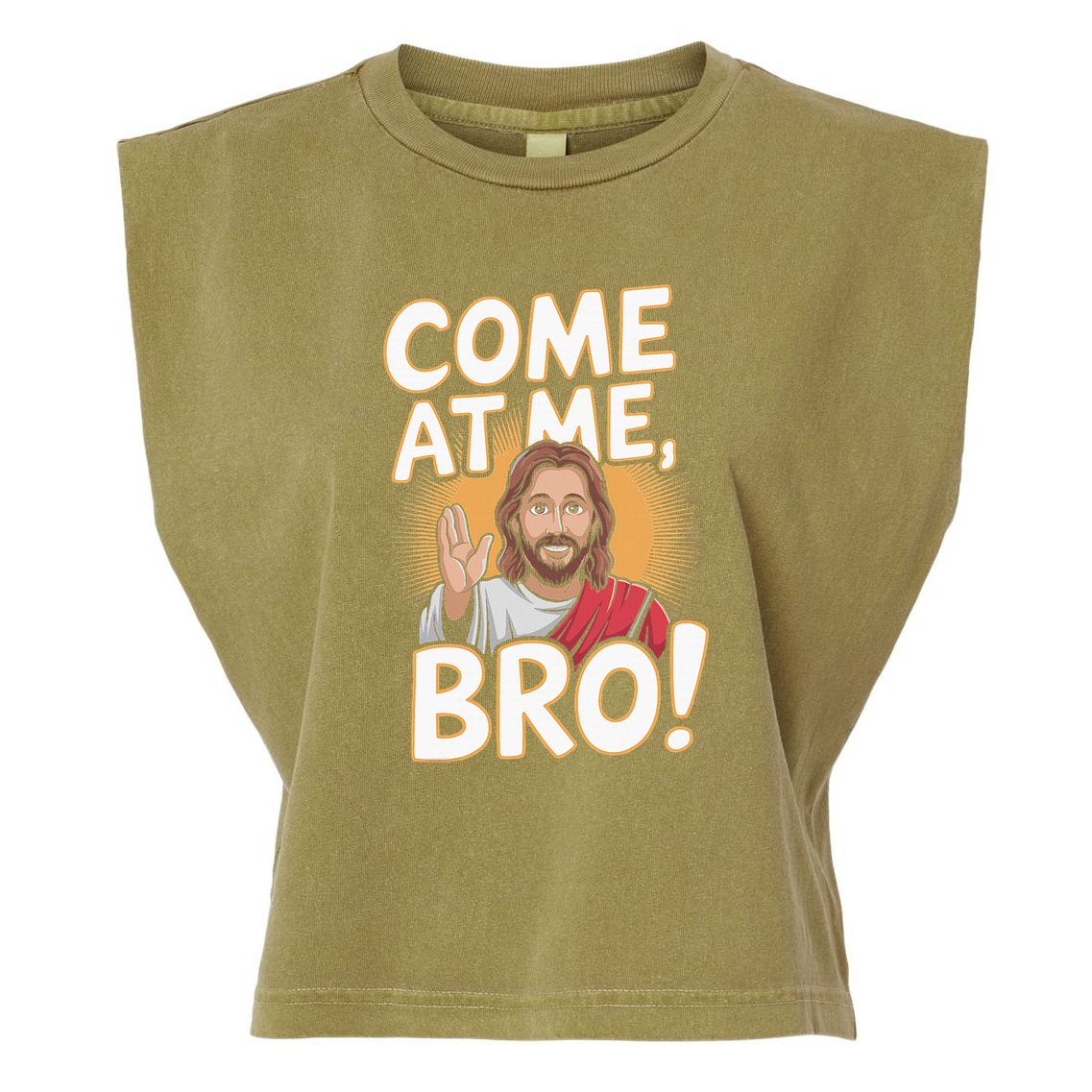Come At Me Bro Vintage Jesus Design For Fans Garment-Dyed Women's Muscle Tee