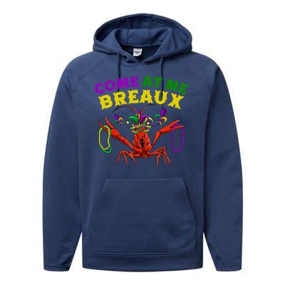 Come At Me Breaux Crawfish Beads Funny Mardi Gras Carnival Gift Performance Fleece Hoodie