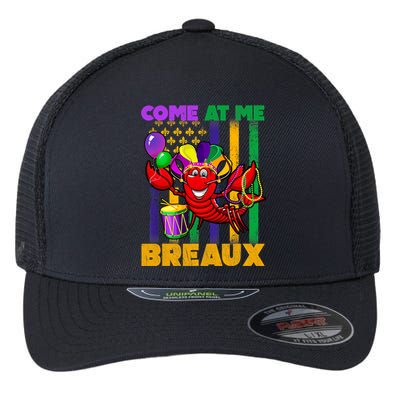 Come At Me Breaux Crawfish Us Flag Mardi Gras Carnival Cool Gift Flexfit Unipanel Trucker Cap