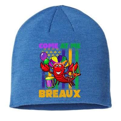 Come At Me Breaux Crawfish Us Flag Mardi Gras Carnival Cool Gift Sustainable Beanie