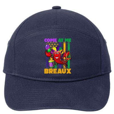 Come At Me Breaux Crawfish Us Flag Mardi Gras Carnival Cool Gift 7-Panel Snapback Hat