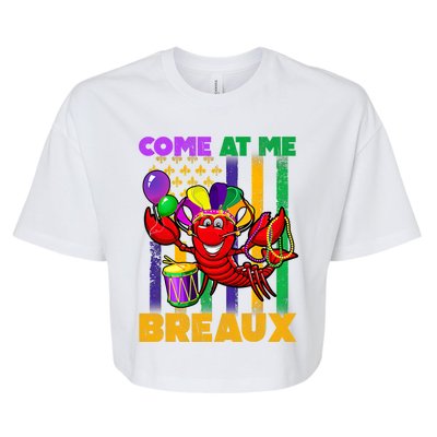 Come At Me Breaux Crawfish Us Flag Mardi Gras Carnival Cool Gift Bella+Canvas Jersey Crop Tee