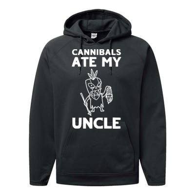 Cannibals Ate My Uncle Joe Biden Trump Saying Funny Performance Fleece Hoodie