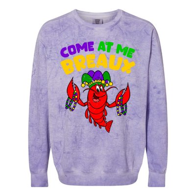 Come At Me Breaux Funny Mardi Gras Crawfish Parade Carnival Gift Colorblast Crewneck Sweatshirt