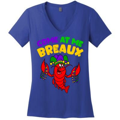 Come At Me Breaux Funny Mardi Gras Crawfish Parade Carnival Gift Women's V-Neck T-Shirt
